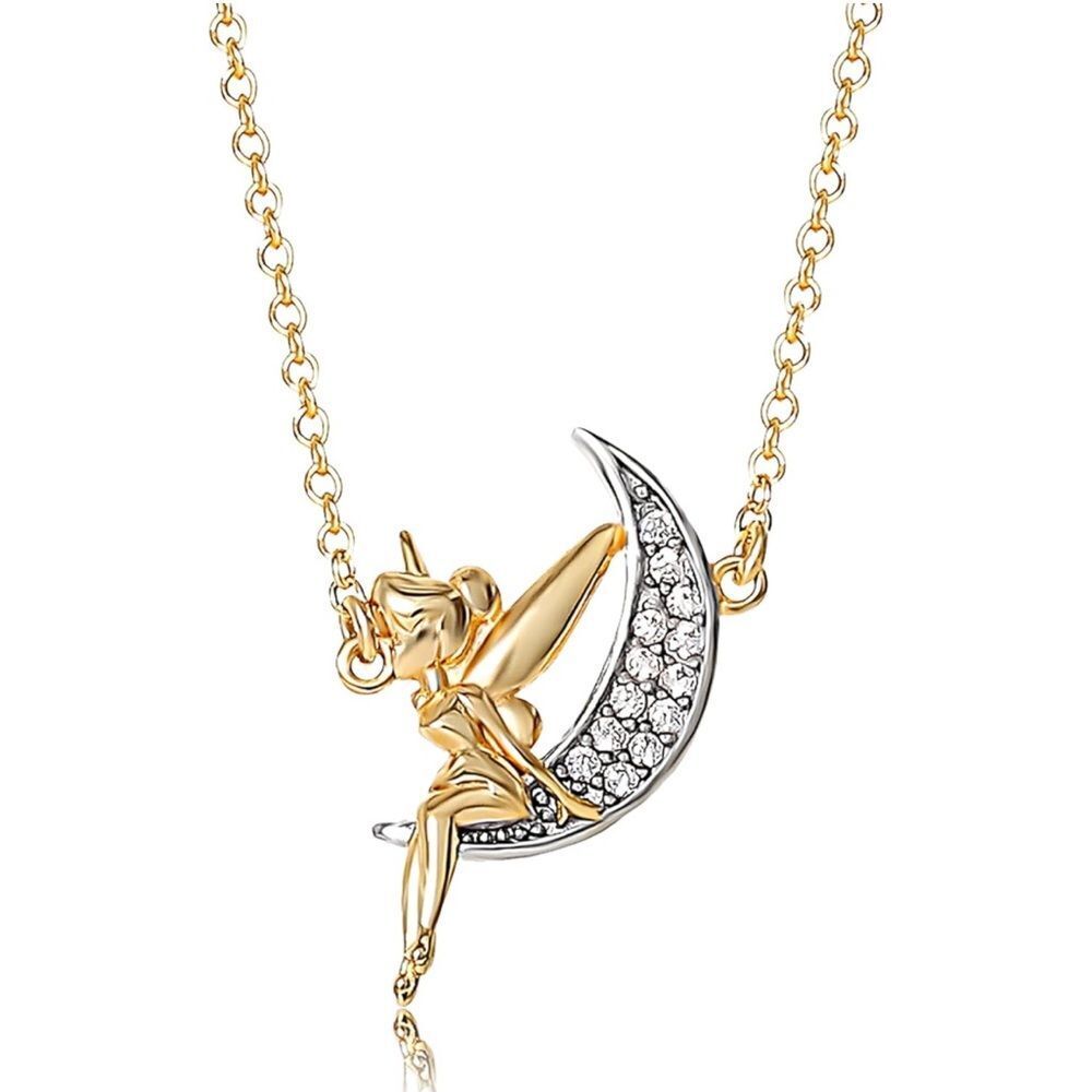 18k Disney Tinkerbell Diamond Necklace